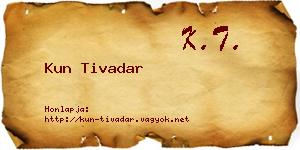 Kun Tivadar névjegykártya